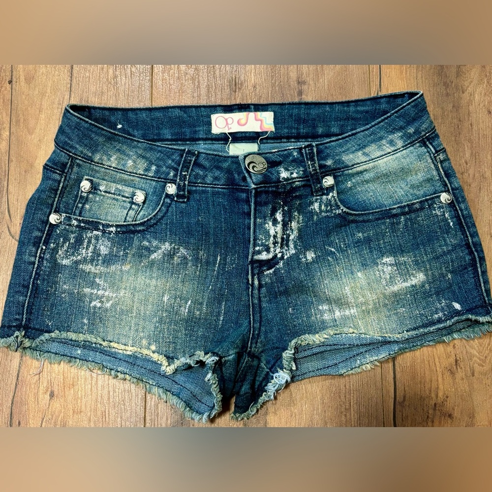 OP Distressed Blue Jean Shorts for Women